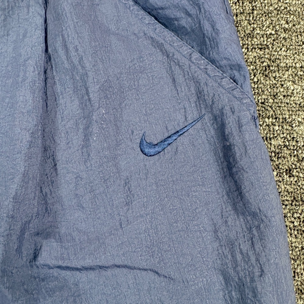 Nike Track Pants Mens Medium Blue Vintage Crinkle Nylon Windbreaker Zipper Cuffs - Picture 5 of 14